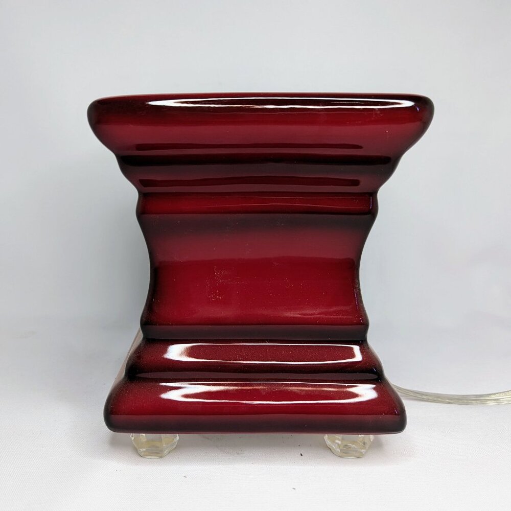 Gold Canyon Red Ceramic Flameless Wax Warmer Square Footed w/ Timer (New)